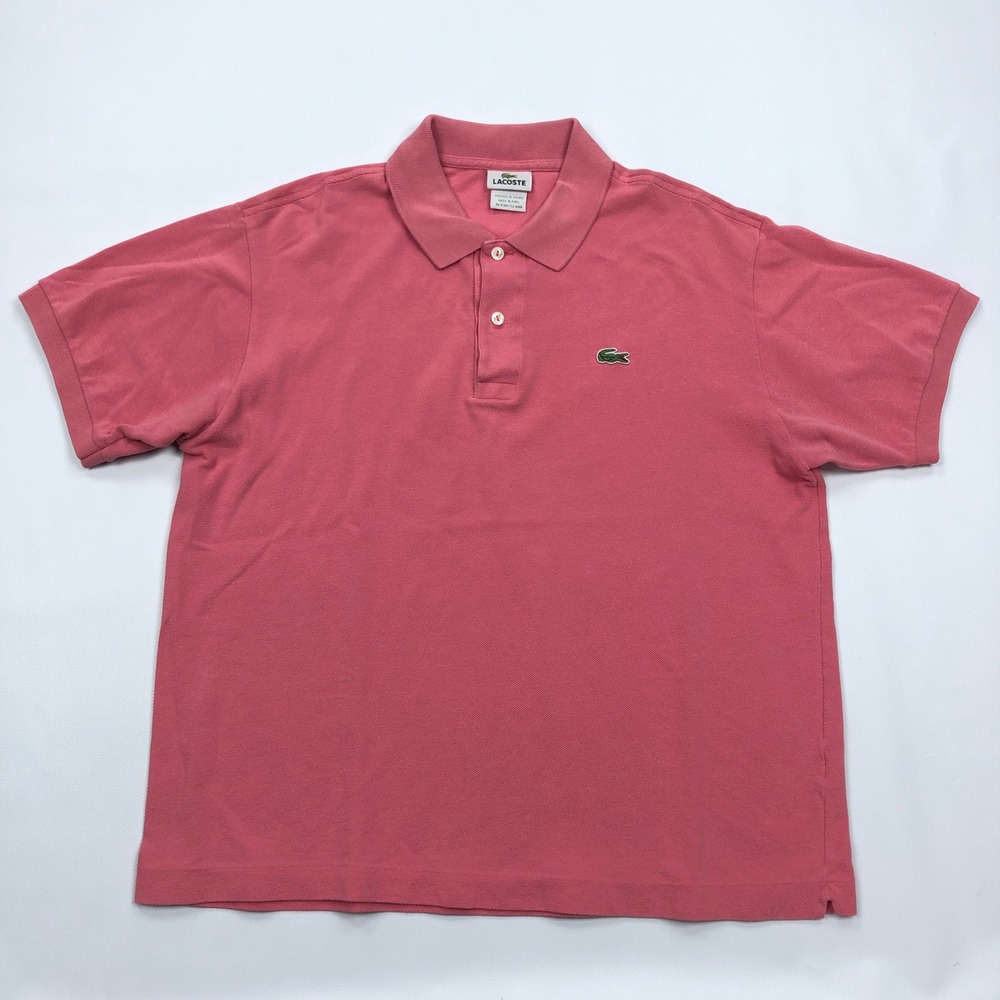 Lacoste Mens Short Sleeve Pique Polo Shirt Salmon Pink Size 6 L
